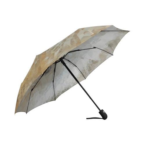 White Poodle Dog Low Poly Triangles Auto-Foldable Umbrella (Model U04)