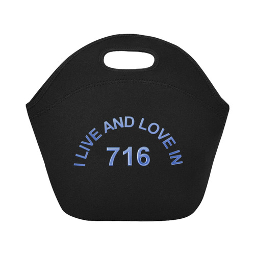 I LIVE AND LOVE IN 716 Neoprene Lunch Bag/Small (Model 1669)