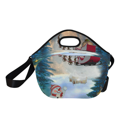 Santa Claus in the night Neoprene Lunch Bag/Large (Model 1669)