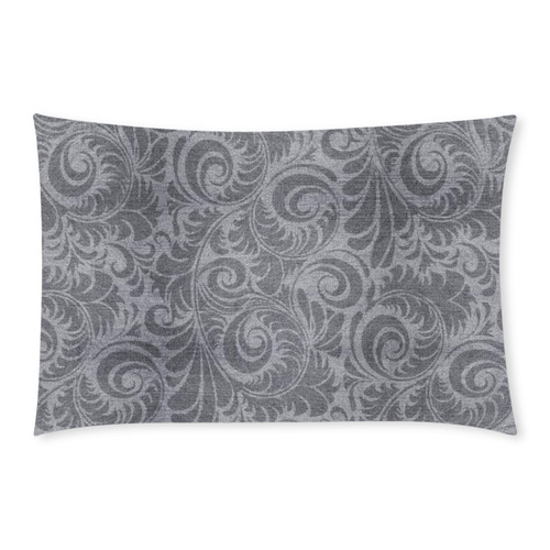 Denim with vintage floral pattern, light grey 3-Piece Bedding Set