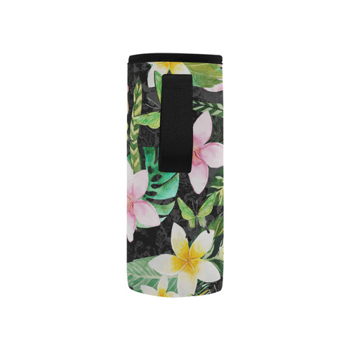 Tropical Flowers Butterflies III Neoprene Water Bottle Pouch/Small