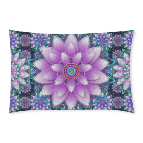 Lotus Flower Ornament - Purple and turquoise 3-Piece Bedding Set