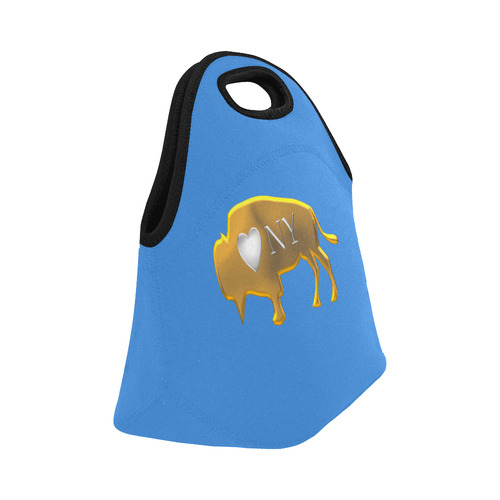 I Love Buffalo NY in Silver and Gold Neoprene Lunch Bag/Small (Model 1669)