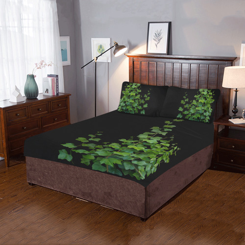 Vines, climbing plant watercolor 3-Piece Bedding Set