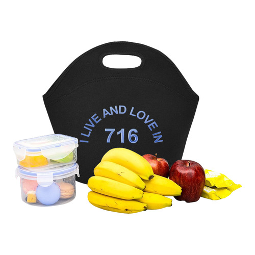 I LIVE AND LOVE IN 716 Neoprene Lunch Bag/Small (Model 1669)