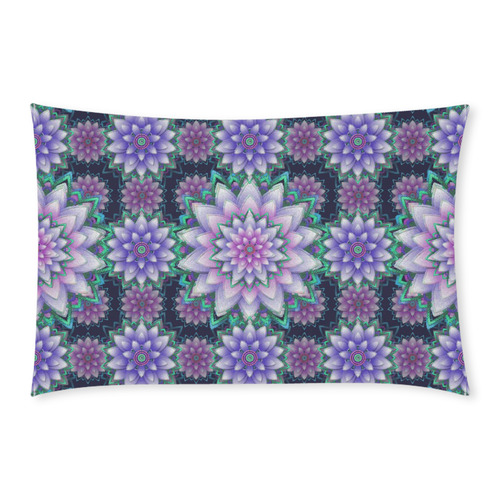 Lotus Flower Ornament - Purple and green 3-Piece Bedding Set