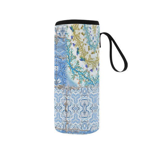 blue variations draft Neoprene Water Bottle Pouch/Medium