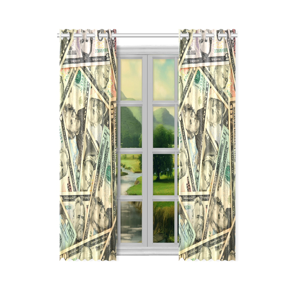 DOLLARS U.S BILLS 2 New Window Curtain 50" x 84"(One Piece) ID D2058010