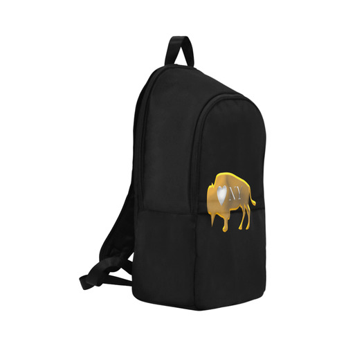 I Love Buffalo NY in Silver and Gold Fabric Backpack for Adult (Model 1659)