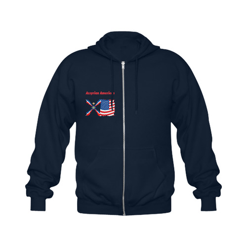 Assyrian American Zipper Hoodie Jacket Gildan Full Zip Hooded Sweatshirt (Model H02)