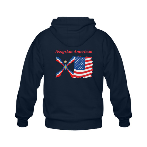 Assyrian American Zipper Hoodie Jacket Gildan Full Zip Hooded Sweatshirt (Model H02)