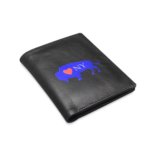 I Love Buffalo NY in Red White and Blue Men's Leather Wallet (Model 1612)