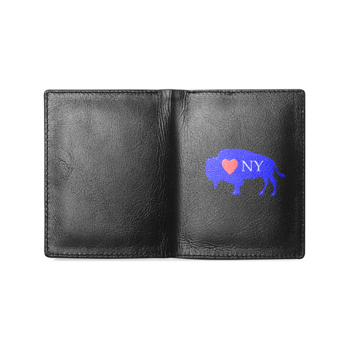I Love Buffalo NY in Red White and Blue Men's Leather Wallet (Model 1612)
