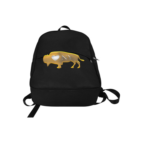 I Love Buffalo NY in Silver and Gold Fabric Backpack for Adult (Model 1659)