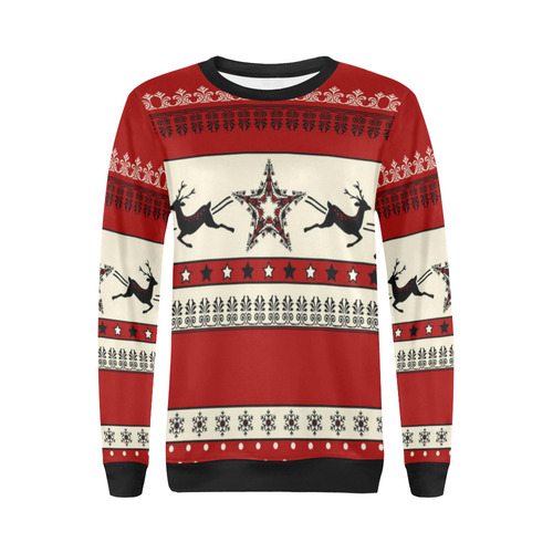 Christmas Ornaments Pattern I All Over Print Crewneck Sweatshirt for Women (Model H18)