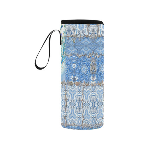 blue variations draft Neoprene Water Bottle Pouch/Medium