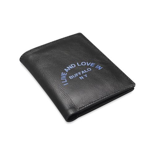 I LIVE AND LOVE  IN BUFFALO NY Men's Leather Wallet (Model 1612)