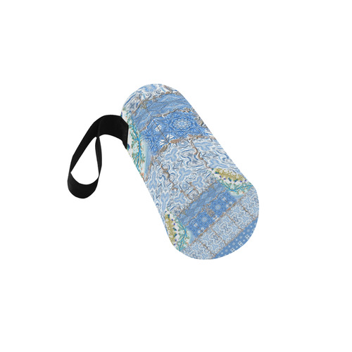 blue variations draft Neoprene Water Bottle Pouch/Medium