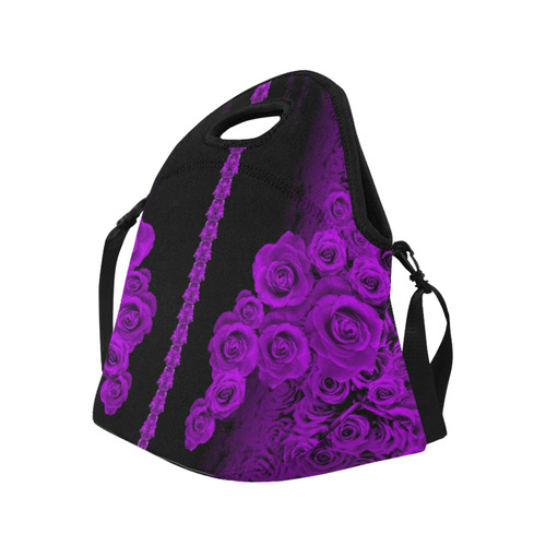 rose 3 purple Neoprene Lunch Bag/Large (Model 1669)