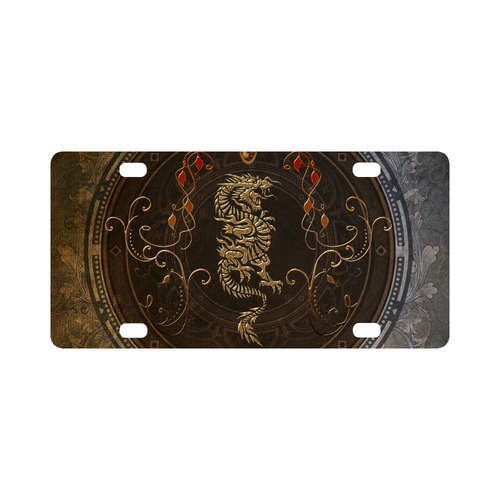 wonderful golden chinese dragon Classic License Plate