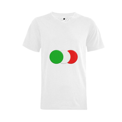 Flag of Italy. Circles design. Men's V-Neck T-shirt  Big Size(USA Size) (Model T10)