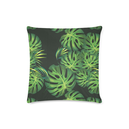 Tropical Black Custom Zippered Pillow Case 16"x16"(Twin Sides)