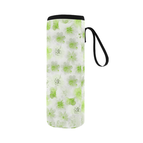 watercolor flowers 8 Neoprene Water Bottle Pouch/Large