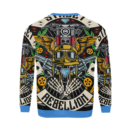 Street Rebellion Modern Blue All Over Print Crewneck Sweatshirt for Men/Large (Model H18)