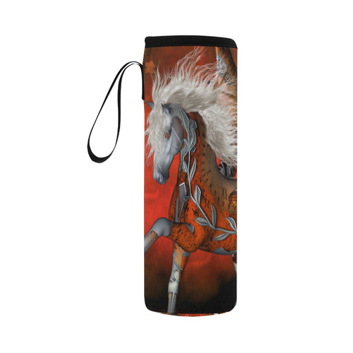 Awesome steampunk horse with wings Neoprene Water Bottle Pouch/Large