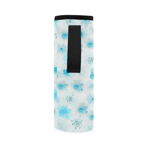 watercolor flowers 6 Neoprene Water Bottle Pouch/Large