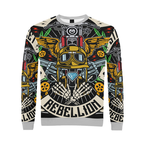 Street Rebellion Modern Light Grey All Over Print Crewneck Sweatshirt for Men/Large (Model H18)