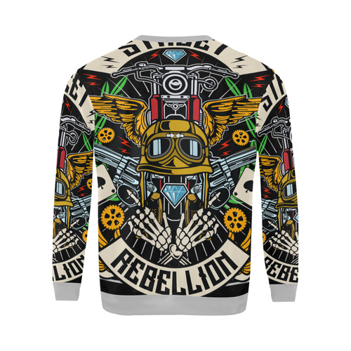 Street Rebellion Modern Light Grey All Over Print Crewneck Sweatshirt for Men/Large (Model H18)