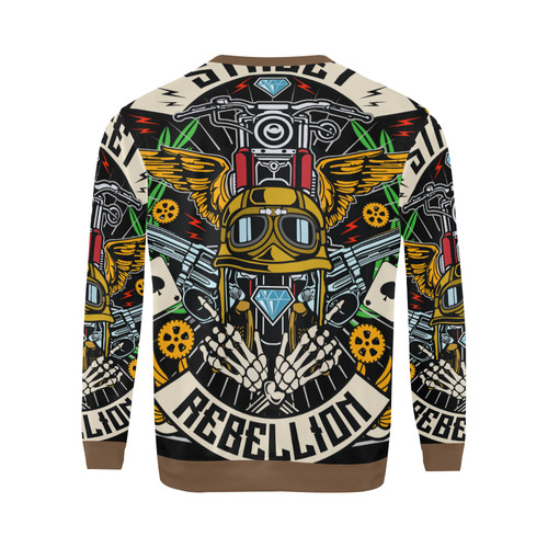 Street Rebellion Modern Brown All Over Print Crewneck Sweatshirt for Men/Large (Model H18)