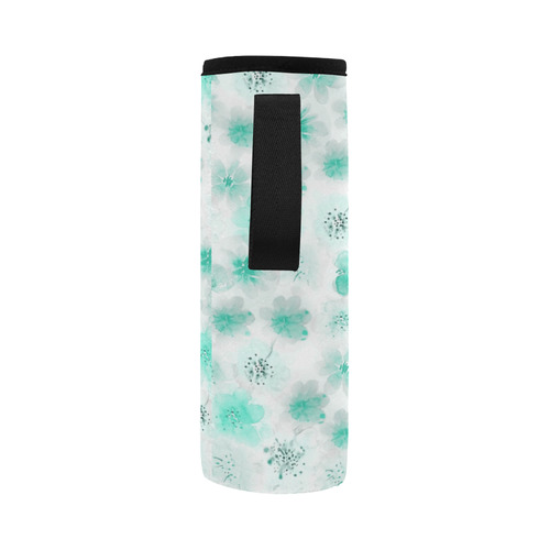 watercolor flowers 9 Neoprene Water Bottle Pouch/Large