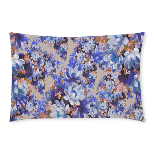 Blue And Tangerine Floral 3-Piece Bedding Set