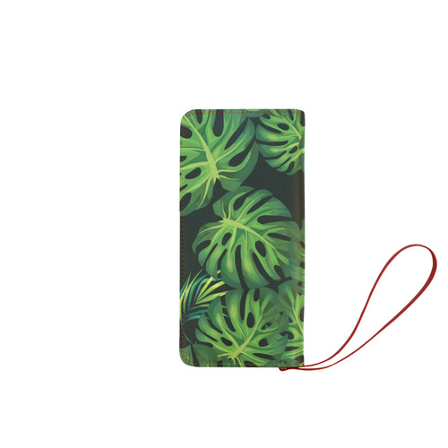 Tropical Black Women's Clutch Wallet (Model 1637)