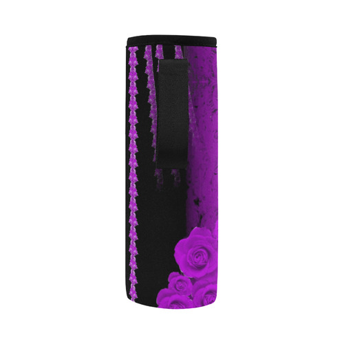 rose 2 purple Neoprene Water Bottle Pouch/Large