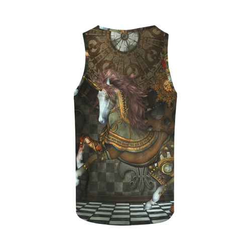 Steampunk, wonderful steampunk horse All Over Print Tank Top for Women (Model T43)