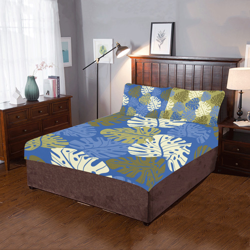Tropical Blue 3-Piece Bedding Set