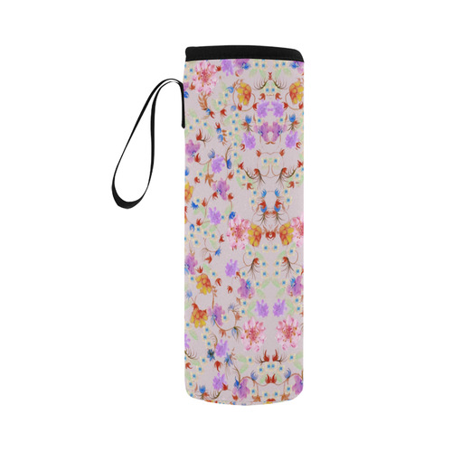 flowers-2 Neoprene Water Bottle Pouch/Large