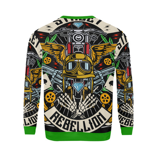Street Rebellion Modern Green All Over Print Crewneck Sweatshirt for Men/Large (Model H18)