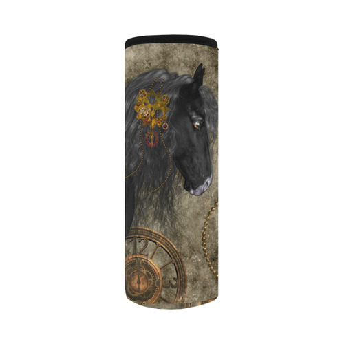 Beautiful wild horse with steampunk elements Neoprene Water Bottle Pouch/Large