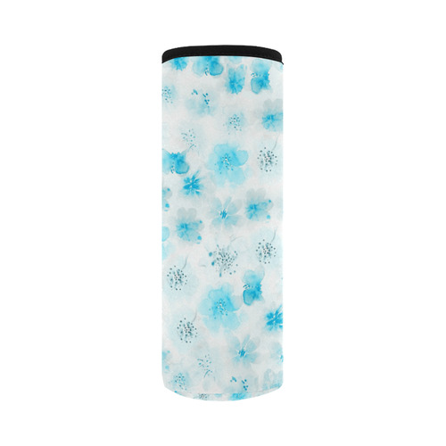 watercolor flowers 6 Neoprene Water Bottle Pouch/Large