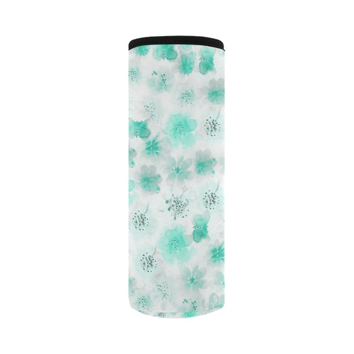 watercolor flowers 9 Neoprene Water Bottle Pouch/Large