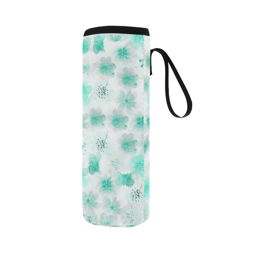 watercolor flowers 9 Neoprene Water Bottle Pouch/Large