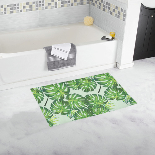 Tropical White Bath Rug 16''x 28''