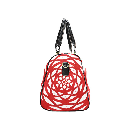 Handbag Red White Circles by Tell3People New Waterproof Travel Bag/Large (Model 1639)