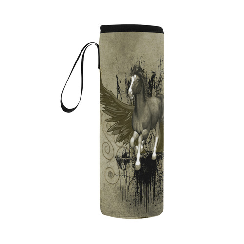 Wild horse with wings Neoprene Water Bottle Pouch/Large
