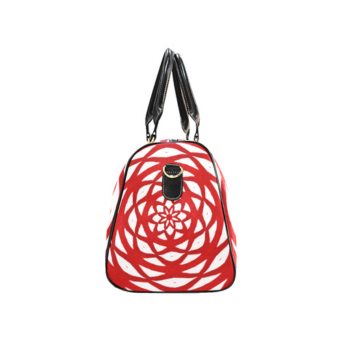 Handbag Red White Circles by Tell3People New Waterproof Travel Bag/Large (Model 1639)