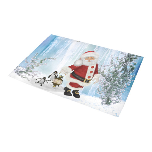Santa Claus with penguin Azalea Doormat 24" x 16" (Sponge Material)